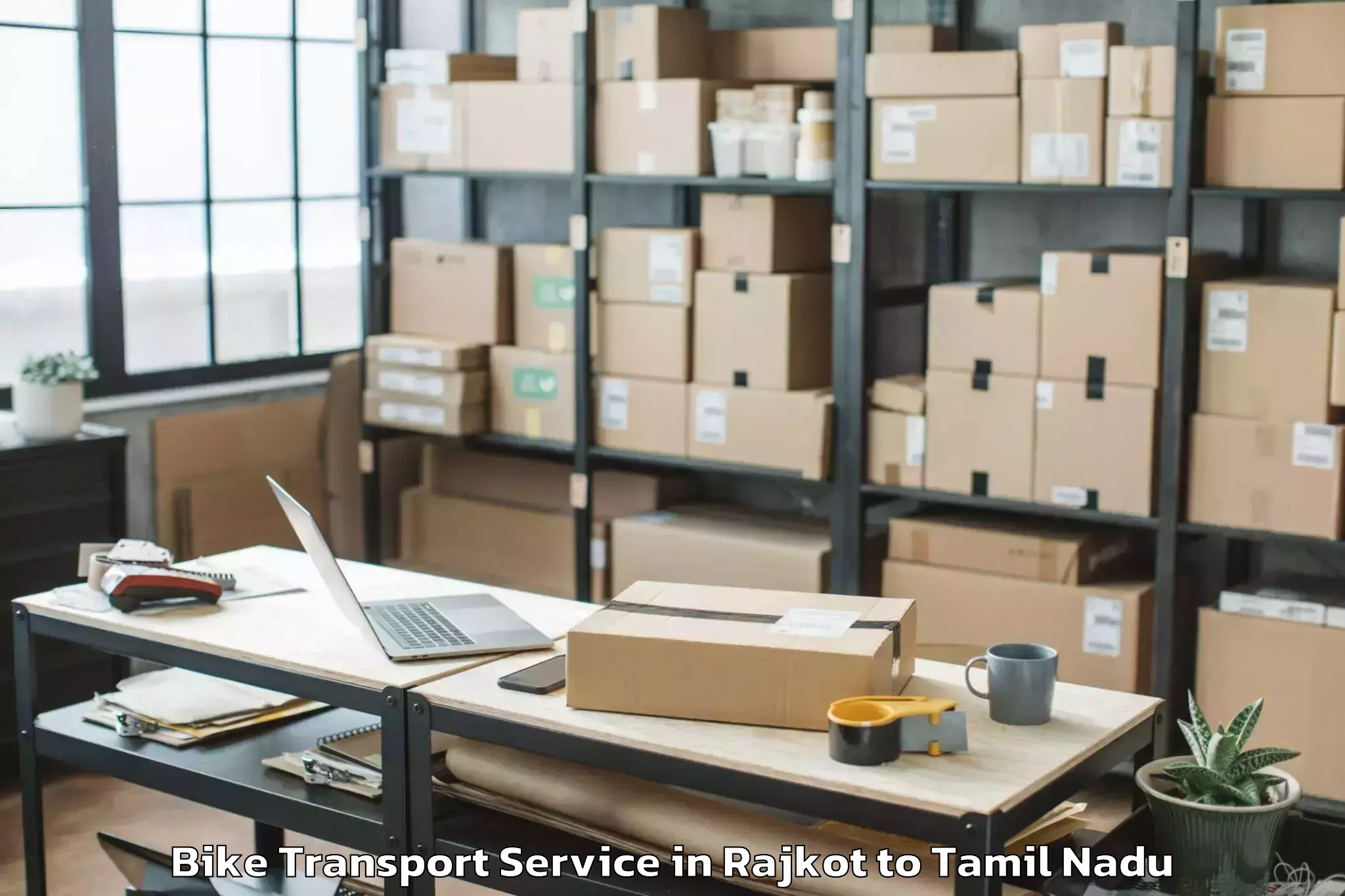 Book Rajkot to Central University Of Tamil Na Bike Transport